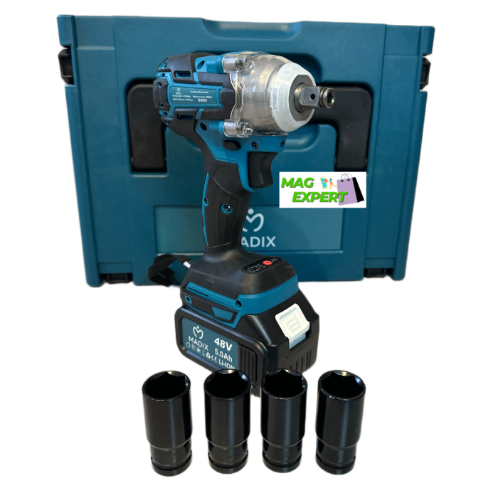 Trusa Masina cu Impact + Polizor Unghiular / Flex Brushless cu 2 Acumulatori 48V 5AH, Incarcator Rapid, Trusa Transport [5]