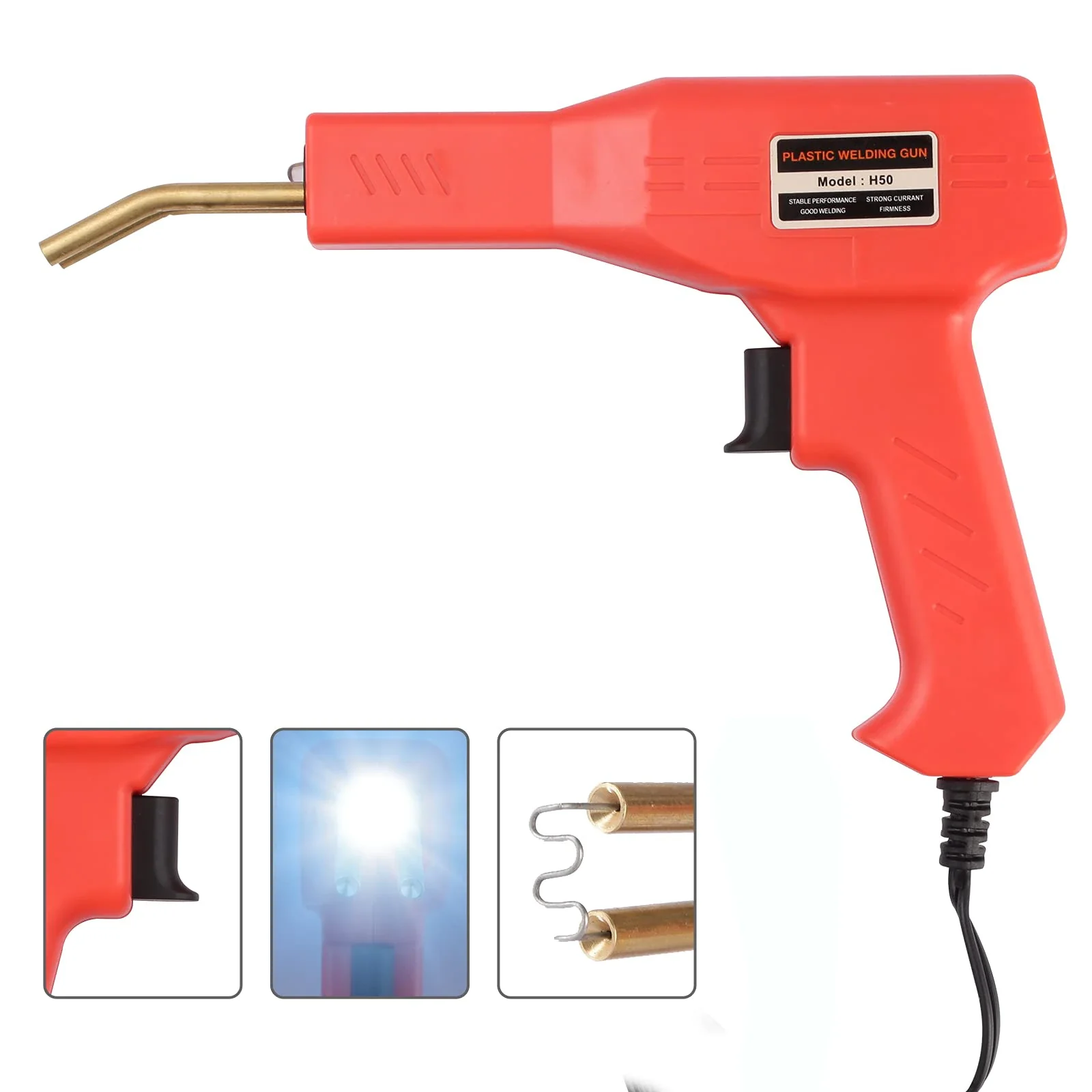 Trusa pistol profesional pentru lipit/sudat plastic, kit reparare fisuri din plastic, polipropilena, 200 capse de intarire, putere 50W [8]