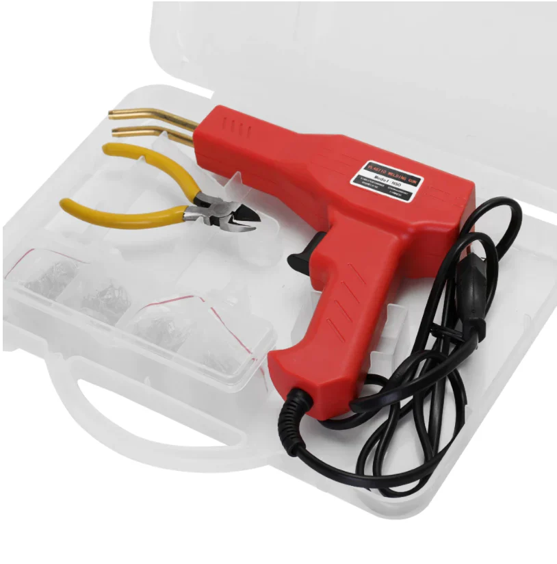 Trusa pistol profesional pentru lipit/sudat plastic, kit reparare fisuri din plastic, polipropilena, 200 capse de intarire, putere 50W [14]