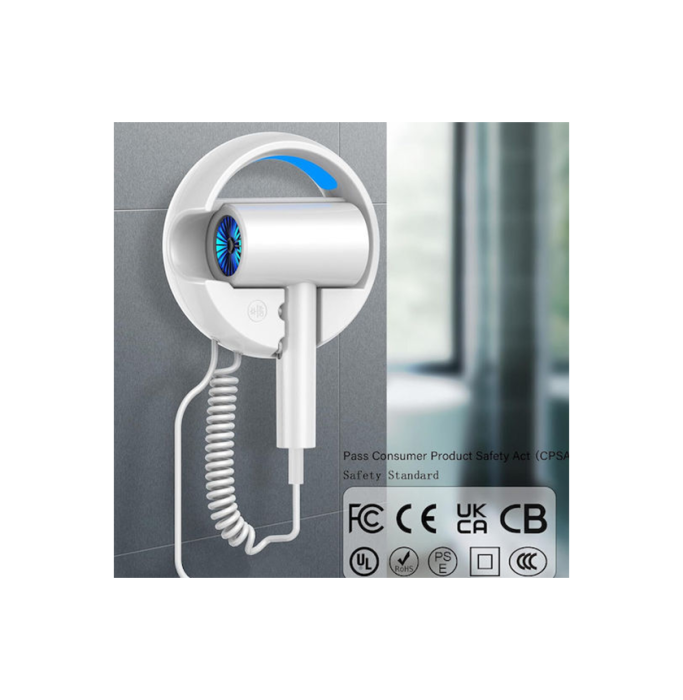 Uscator de Par cu Montare pe Perete, lumina albastra, Cablu cu arc spiralat, Andowl Q-F002 [5]