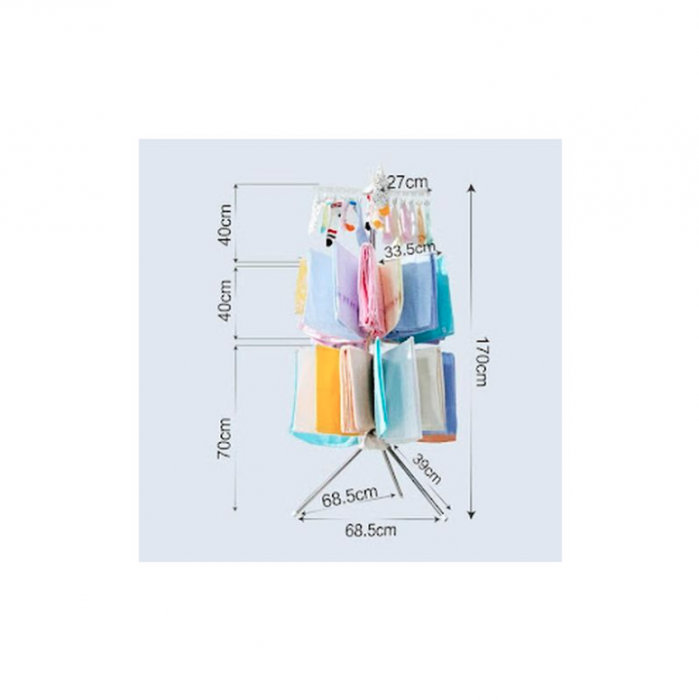 Uscator de Rufe Vertical pliabil cu 16 brate, 170cm pentru interior si exterior [4]