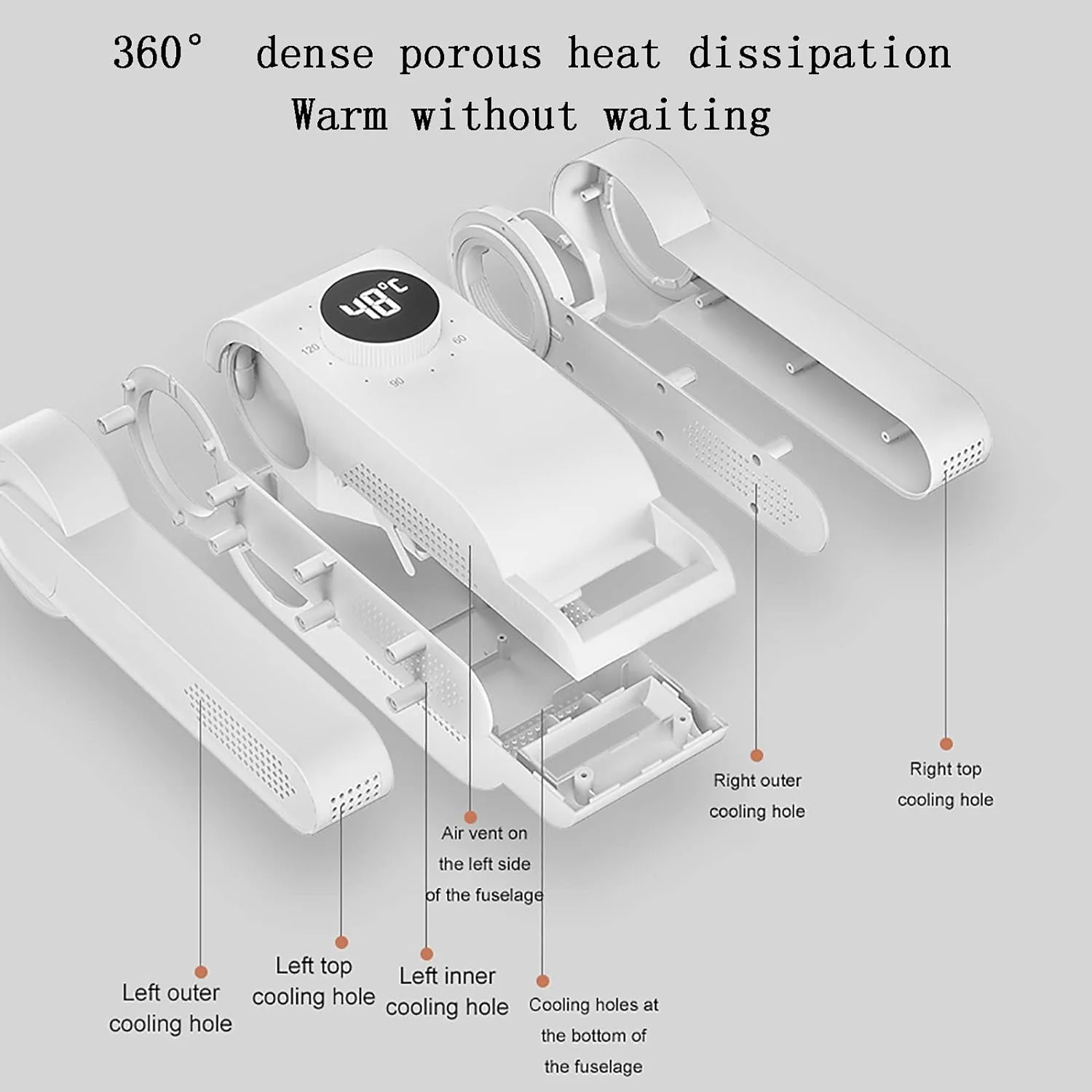 Uscator electric pentru incaltaminte cu functie de dezinfectare UV, suport reglabil si temporizator, design pliabil [5]