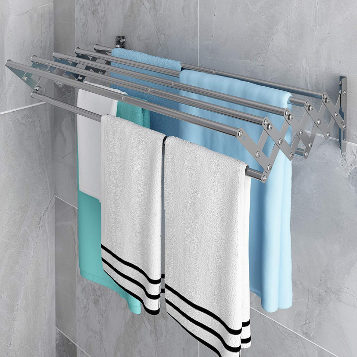 Uscator rufe din aluminiu, retractabil, cu prindere in perete 70cm [6]