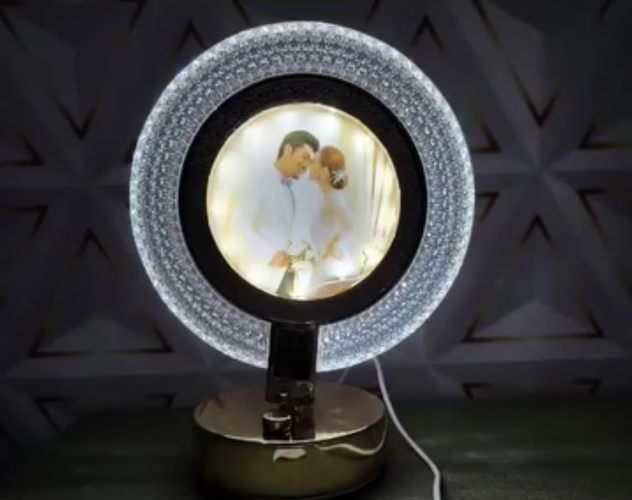 Veioza Rotunda Eleganta cu un design contemporan, 3 Tipuri de lumina cu un Element de Rafinament si Farmec in decorul oricariu spatiu [2]
