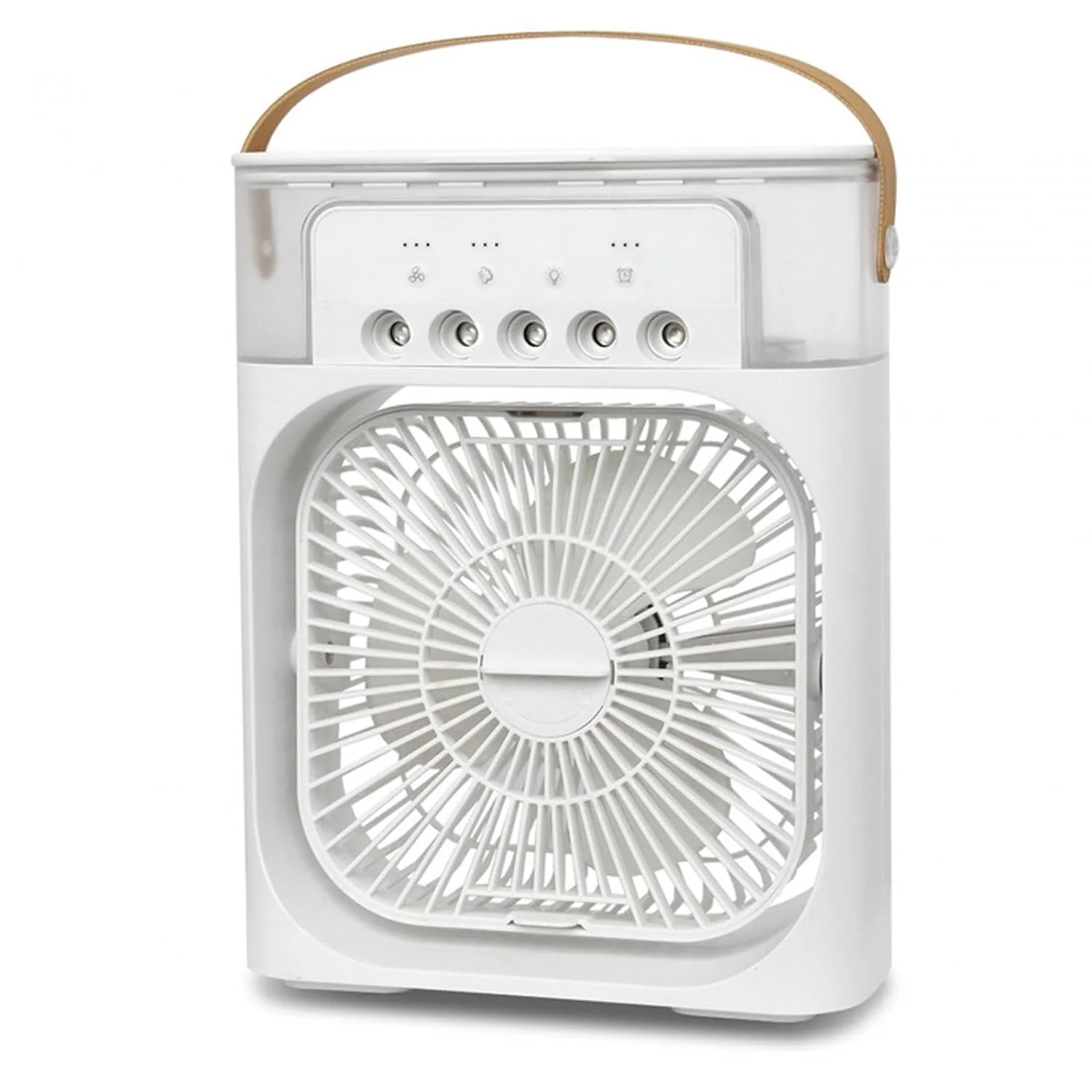 Ventilator portabil 3 în 1 cu pulverizare: racorire, umidificare și iluminare în 7 culori [2]