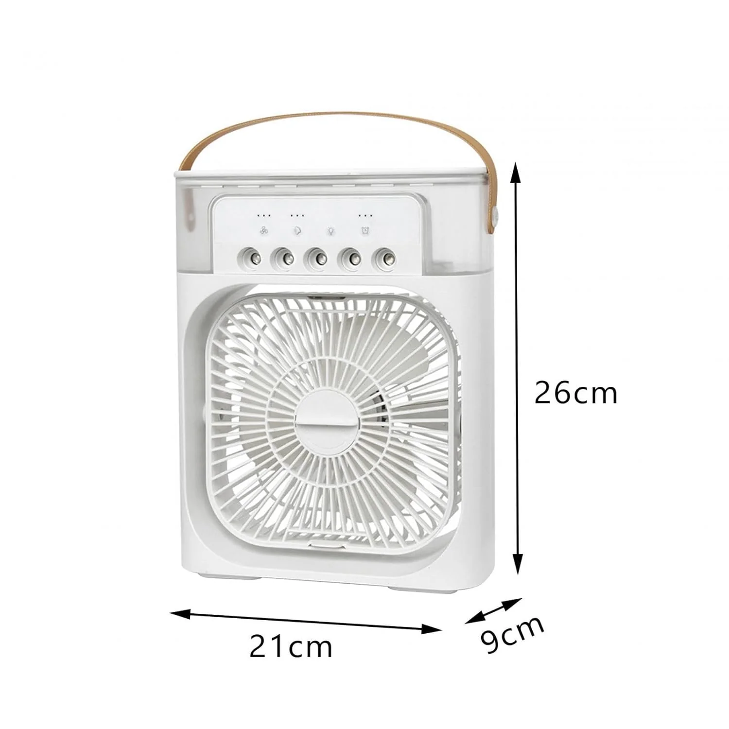 Ventilator portabil 3 în 1 cu pulverizare: racorire, umidificare și iluminare în 7 culori [13]