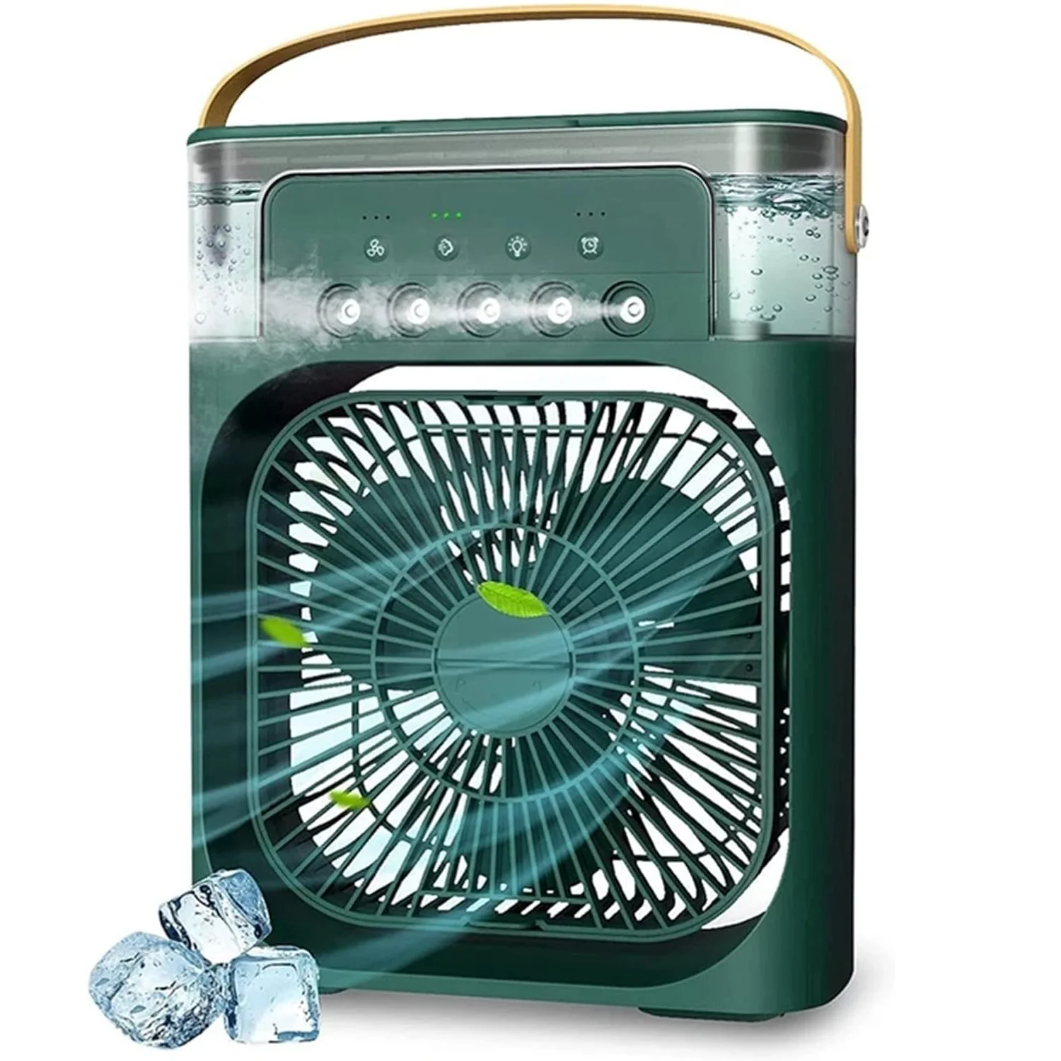 Ventilator portabil 3 în 1 cu pulverizare: racorire, umidificare și iluminare în 7 culori [15]
