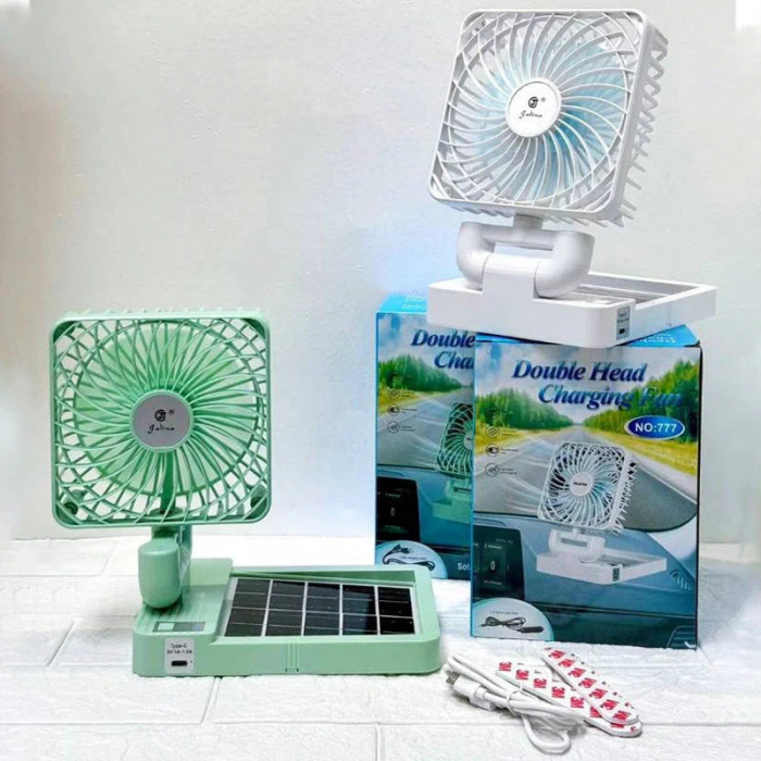 Ventilator Portabil cu Panou Solar, USB [2]