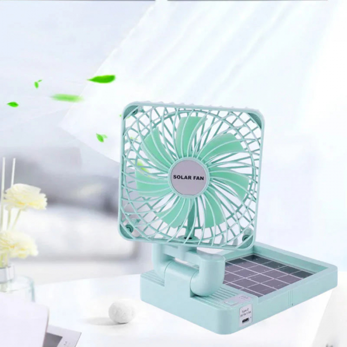 Ventilator Portabil cu Panou Solar, USB [5]