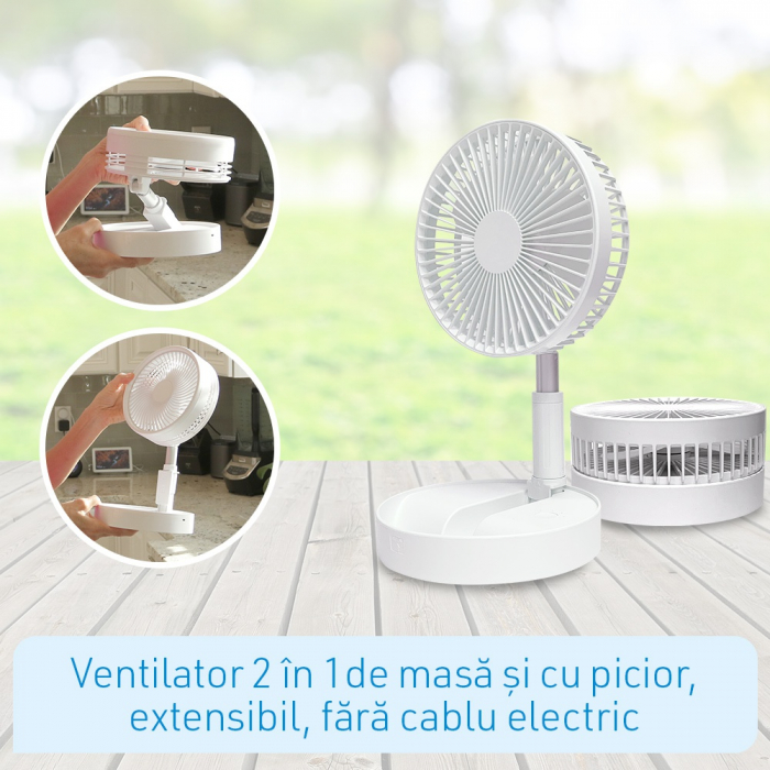 Ventilator portabil și telescopic cu acumulator si incarcare USB [5]