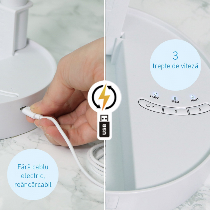 Ventilator portabil și telescopic cu acumulator si incarcare USB [4]