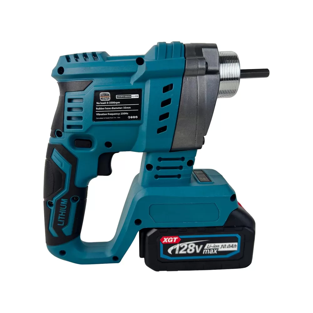 Vibrator pentru Beton cu 2 Acumulatori 128V 10Ah, German Meister, Cu/Fara Lance 35mm*1.5M [2]