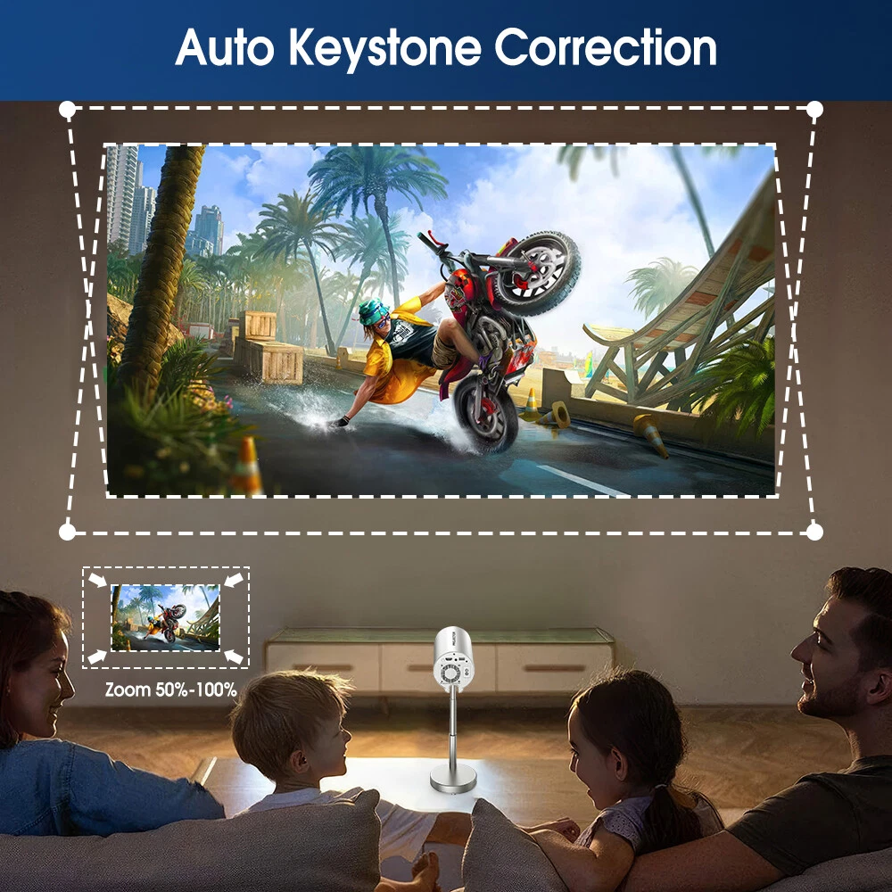 Videoproiector 4K inteligent, 12000 lumeni, suport extensibil, 240 ANSI, WiFi, Bluetooth, 4M proiectie [5]