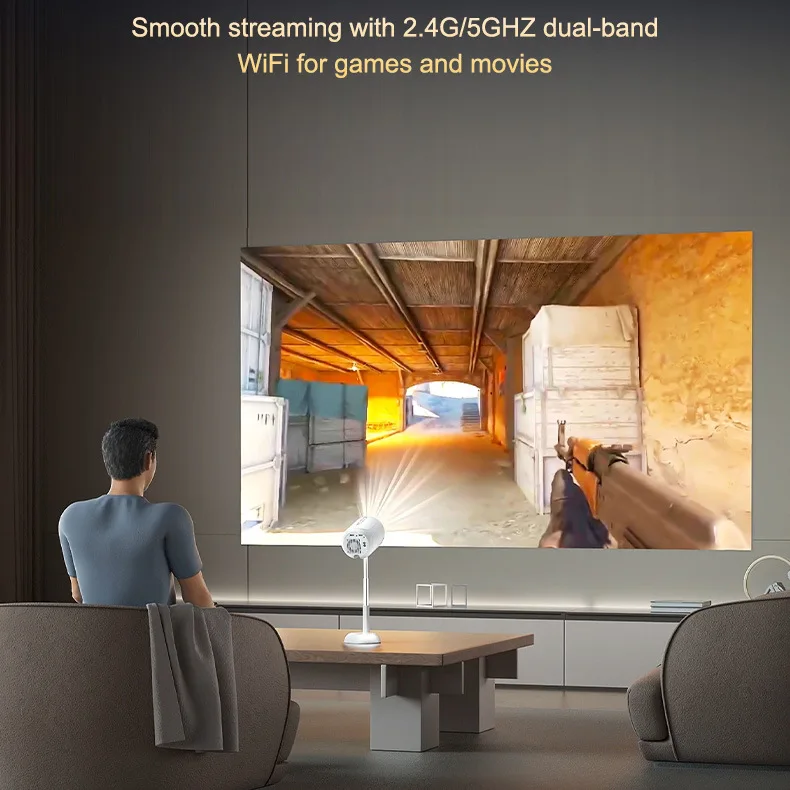 Videoproiector 4K inteligent, 12000 lumeni, suport extensibil, 240 ANSI, WiFi, Bluetooth, 4M proiectie [10]