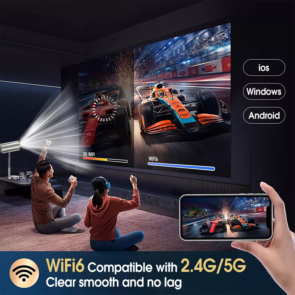 Videoproiector 4K inteligent, 12000 lumeni, suport extensibil, 240 ANSI, WiFi, Bluetooth, 4M proiectie [4]