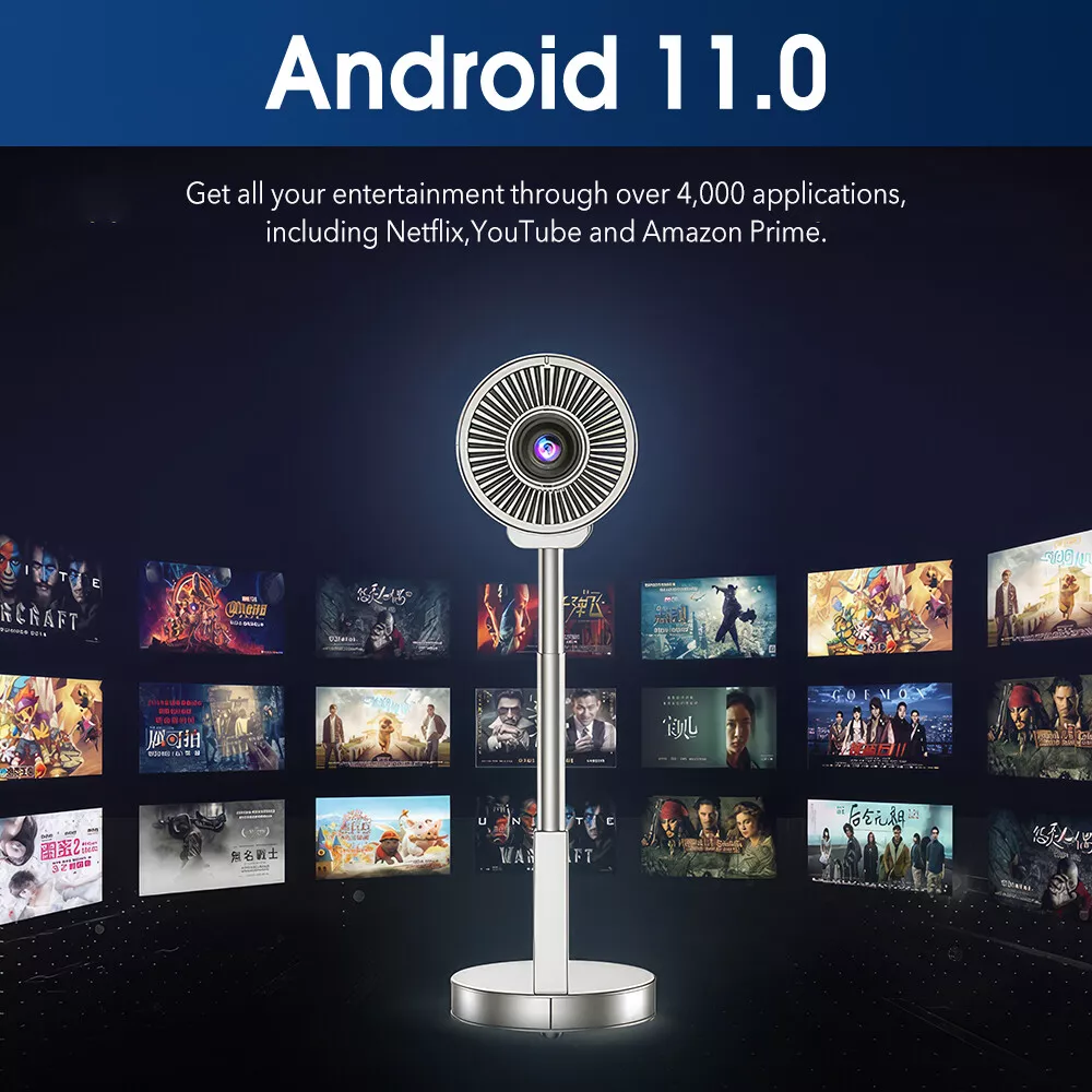 Videoproiector 4K inteligent, 12000 lumeni, suport extensibil, 240 ANSI, WiFi, Bluetooth, 4M proiectie [6]