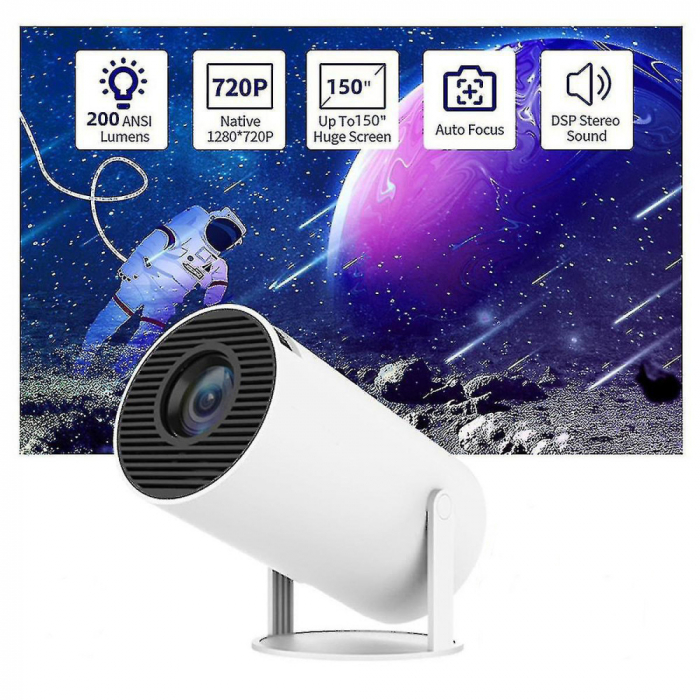 VideoProiector Portabil, proiectie din pc/telefon filme, muzica, evenimente sportive, HD [10]