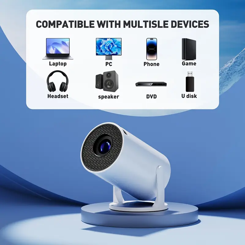 VideoProiector Portabil, proiectie din pc/telefon filme, muzica, evenimente sportive, HD [5]