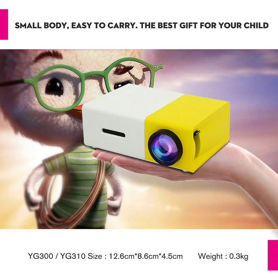 Videoproiector LED Mini Portabil YG300 400-600 lm 1080P Full HD [5]