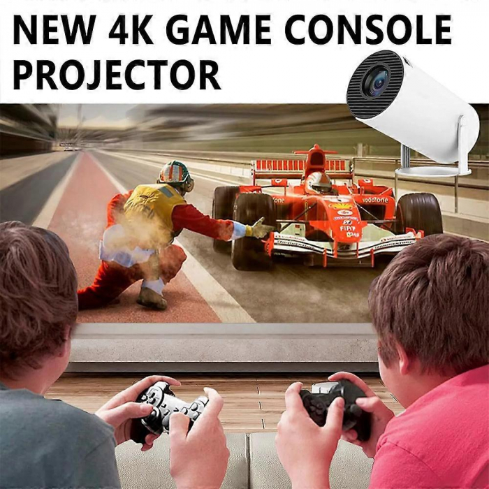 Videoproiector Portabil 4K Ultra HD cu 2 Controllere si 10.000 Jocuri incluse, WiFi, Bluetooth 5.0, 5000 lumeni, difuzor integrat, telecomanda, Rotatie 180 grade, Andowl [3]