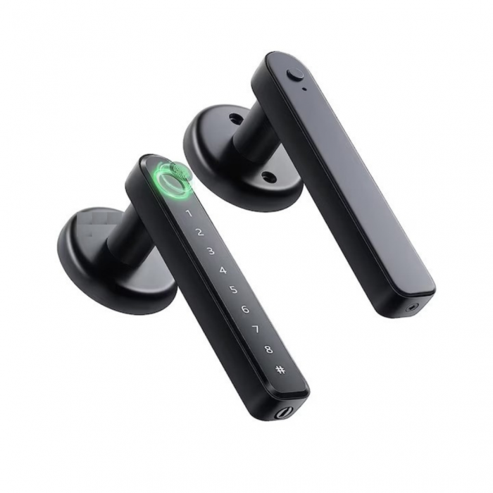 Yala Incuietoare Digitala Smart, Pentru Casa, Apartament, Hotel, Inteligenta, Deblocare Amprenta, Cod PIN, Cheie, Negru [5]