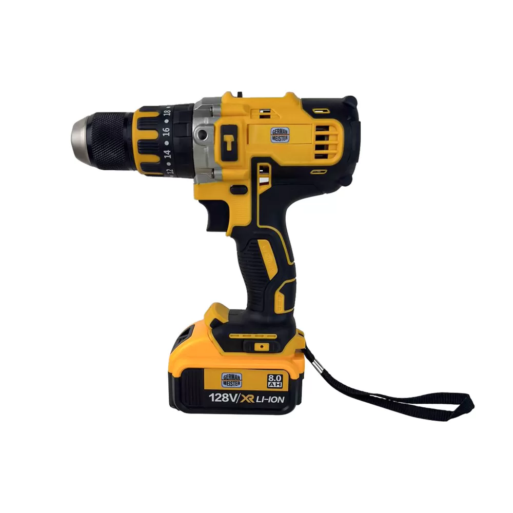 Trusa Bormasina cu Percutie German Meister, 2 acumulatori 128V 8AH, Mandrina Metalica [3]