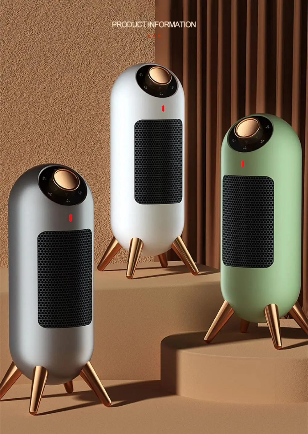 Aeroterma Electrica Portabila, 2 Trepte de Putere 800W/1200W, pentru Interior, 33 x 12.5 cm [5]