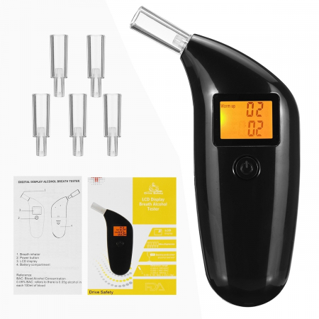 ELECTRONICE & GADGET - Alcool Tester Portabil cu afisaj digital si 4 capete interschimbabile