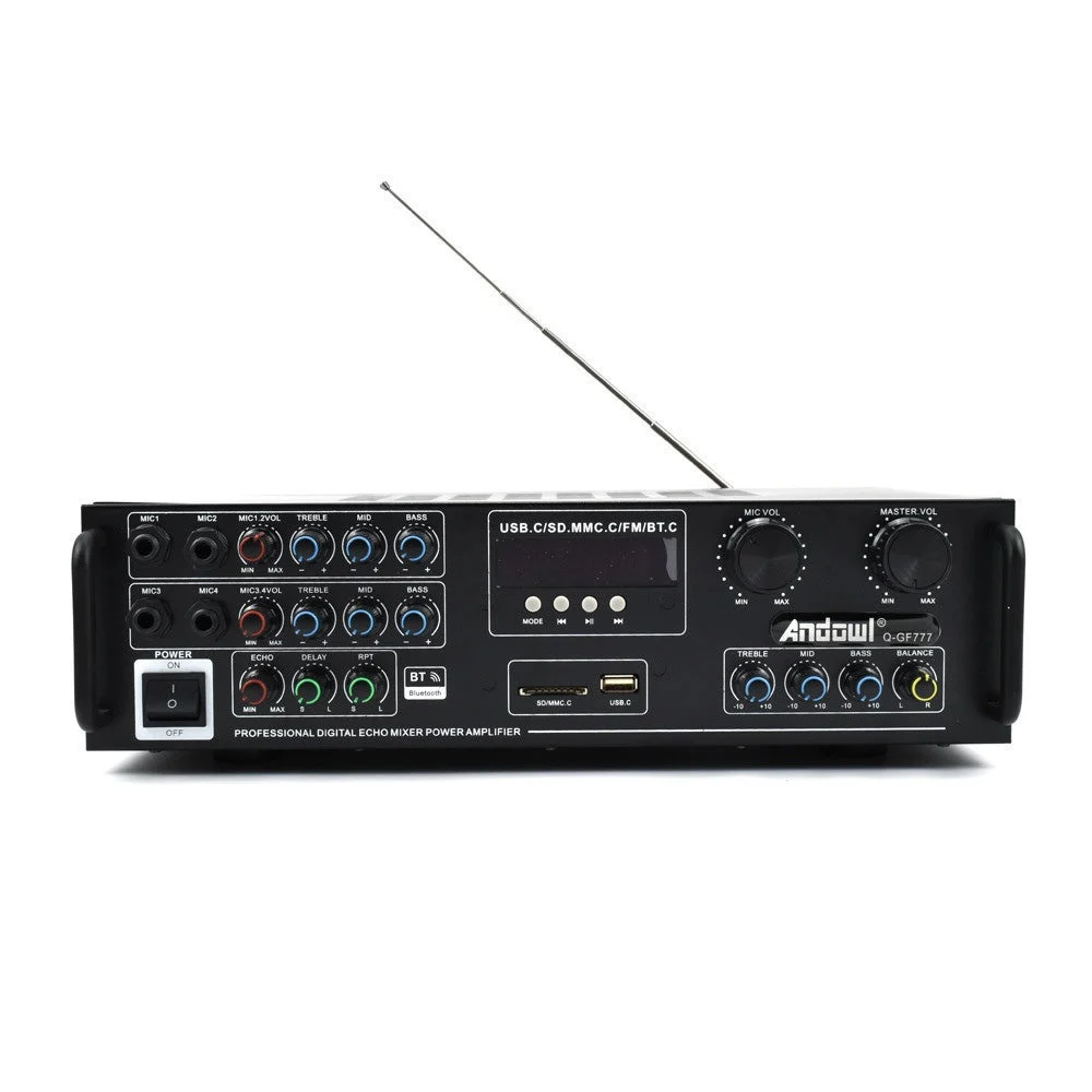 Amplificator sunet, 300 W, cu bluetooth, telecomanda si functie Karaoke, GF777 [1]