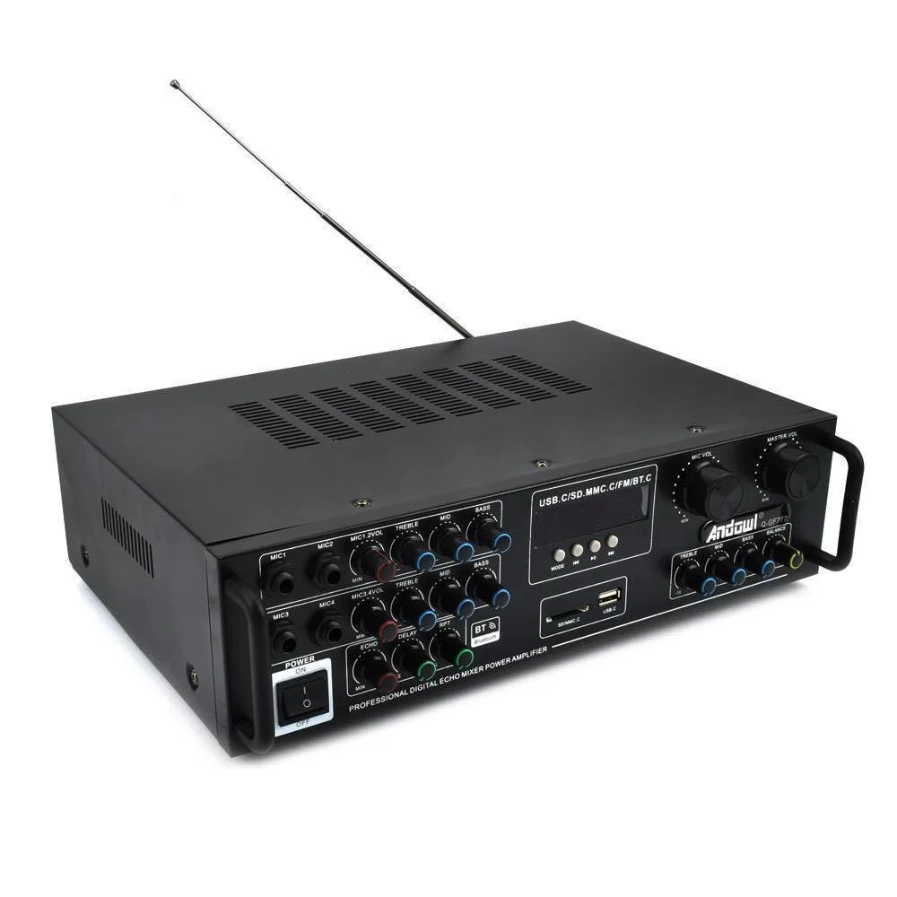 Amplificator sunet, 300 W, cu bluetooth, telecomanda si functie Karaoke, GF777 [4]