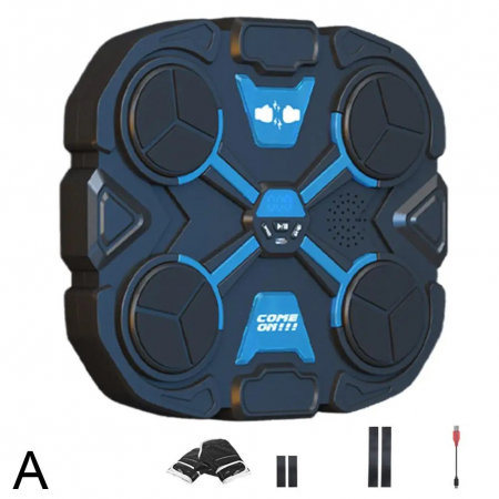 Aparat de box pentru copii, montare pe perete, 4 Tinte, Raspuns muzical, Manusi incluse [12]