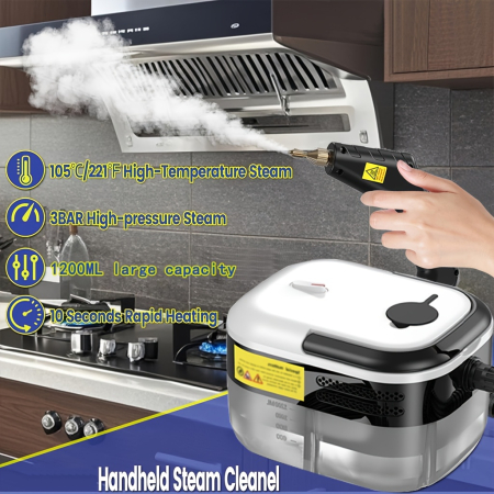 Aparat de Curatare cu Aburi Portabil, 2500W, Rezervor 1000ml, Putere de Abur Mare, pentru Bucatarie, Baie, Mobila, Canapele, Masina [4]