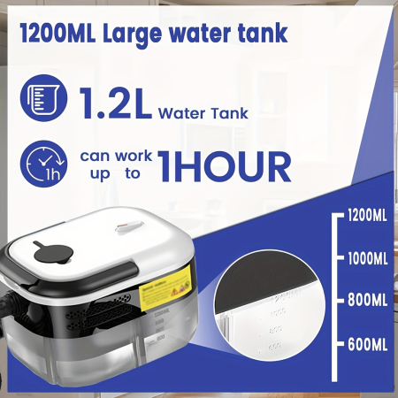 Aparat de Curatare cu Aburi Portabil, 2500W, Rezervor 1000ml, Putere de Abur Mare, pentru Bucatarie, Baie, Mobila, Canapele, Masina [3]