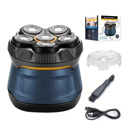 INGRIJIRE & FRUMUSETE - Aparat de Ras Electric pentru Barbati, 6 lame, LED Digital, 2 Viteze, Impermeabil, Incarcare USB, 1400mAh