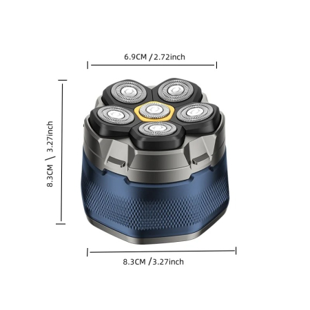 Aparat de Ras Electric pentru Barbati, 6 lame, LED Digital, 2 Viteze, Impermeabil, Incarcare USB, 1400mAh [9]
