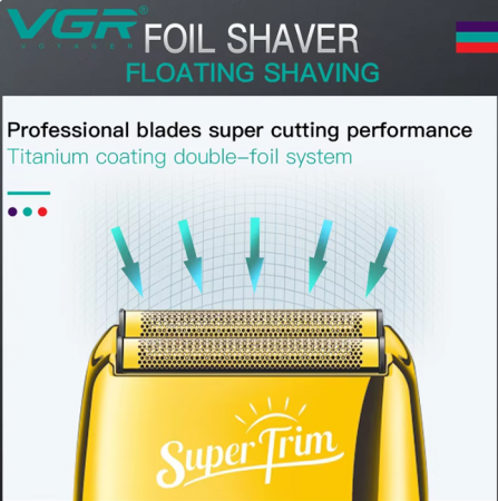 Aparat de ras Shaver Profesional VGR Super Trim V-332, Auriu, Autonomie 150 min. [3]