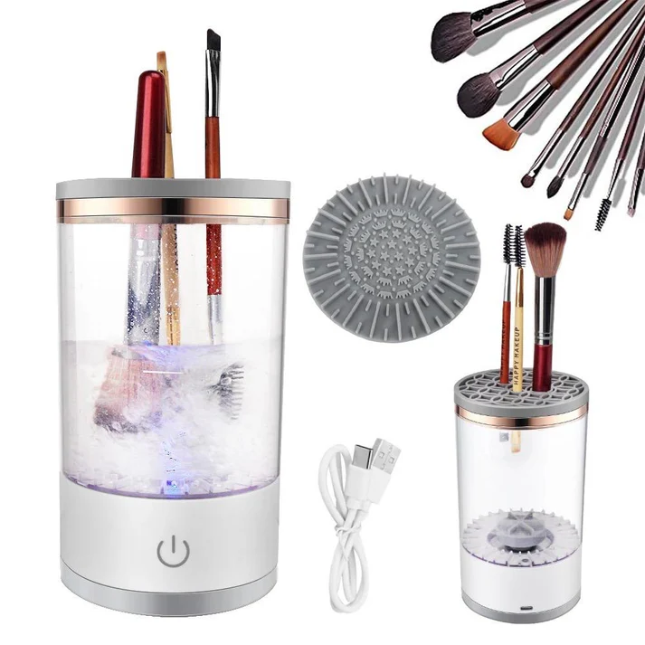 Aparat Electric de Curatare Pensule Machiaj, Profesional, Perie Automata 3 in 1: Curatare, Uscare si Depozitare [10]