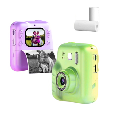 Aparat Foto Digital cu Imprimare Termica pentru copii, display color, 2 Camere, Full HD 1080p, Model Nou [13]