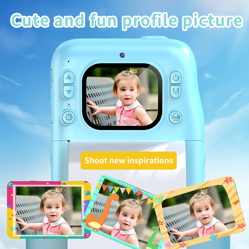 Aparat Foto Digital cu Imprimare Termica pentru copii, display color, 2 Camere, Full HD 1080p, Model Nou [2]