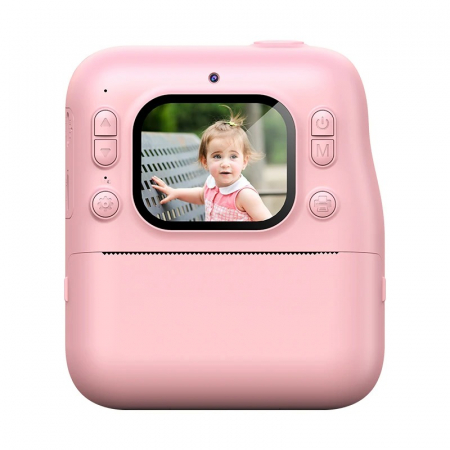 Aparat Foto Digital cu Imprimare Termica pentru copii, display color, 2 Camere, Full HD 1080p, Model Nou [10]
