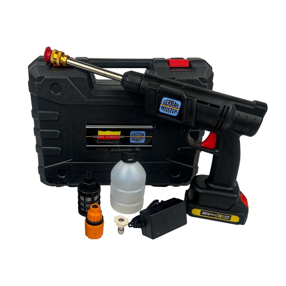 SCULE SI UNELTE - Aparat Pistol de Spalat cu Presiune German Meister, cu 1 Acumulator 128V, 8Ah