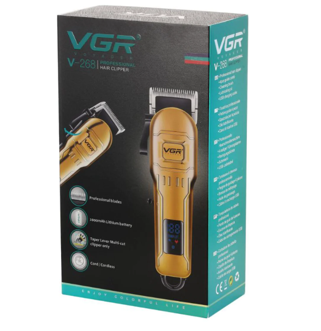Aparat profesional de tuns par si barba VGR, afisaj baterie, incarcare USB, 10W, VGR V-268 [5]