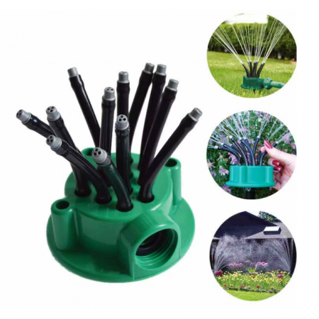 TOATE PRODUSELE - Aspersor 360 de grade cu 12 furtunuri flexibile ajustabile pentru gradina