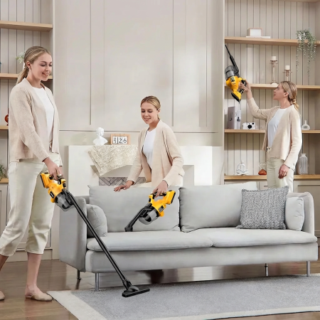 Aspirator de mana cu 2 Acumulatori 48V, Reincarcabil, Fara Fir, Putere Mare de Aspirare, Ideal pentru Casa si Masina, + Accesorii [6]