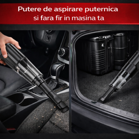 Aspirator si Suflanta de Aer Portabila 4 in 1 pentru masina, casa, birou si animale de companie, cu Acumulator detasabil si Reincarcabil [5]