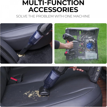 Aspirator si Suflanta de Aer Portabila 4 in 1 pentru masina, casa, birou si animale de companie, cu Acumulator detasabil si Reincarcabil [2]
