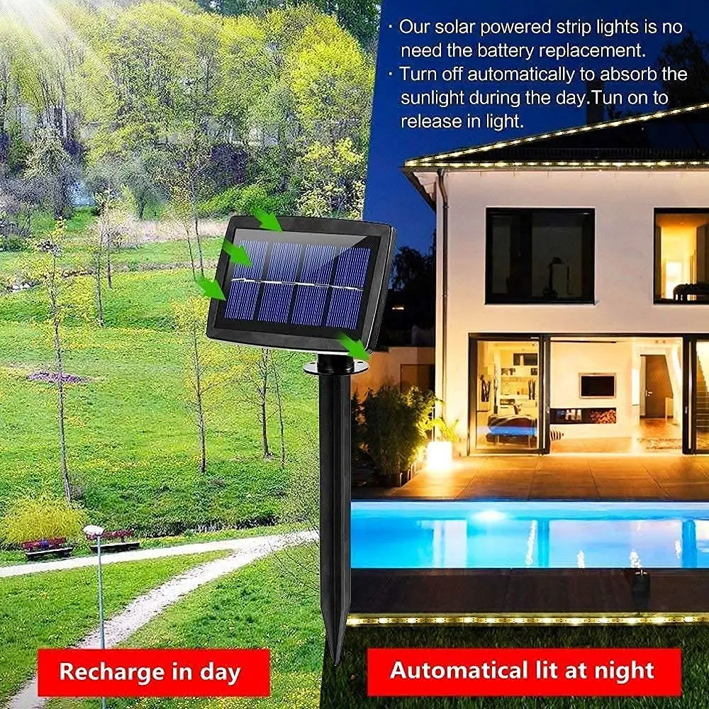 Banda LED RGB Solara de Exterior, Lungime 5 metri, IP67, Iluminare Decorativa Gradina si Terasa [4]