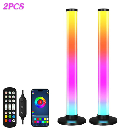 Bare Luminoase Smart cu Leduri RGB 360°, lumina ambientala, Telecomanda, Bluetooth, jocuri de lumini, sincronizare sunete, Multicolor [8]