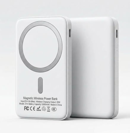CADOURI FEMEI - Baterie Externa MagSafe 10000mAh, Incarcare Magnetica Wireless 20W, Ultra Slim si Portabila