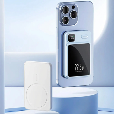 Baterie Externa MagSafe 20000mAh, Power Bank Wireless 15W, Fast Charge 22.5W, Afișaj Digital, USB & Type-C [2]